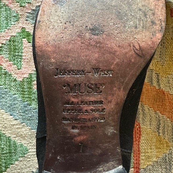 Men’s Jeffrey West black suede boots with heel - Picture 2 of 2